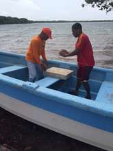 Loading materials on boat