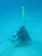 ERM staff installing a concrete coral nursery