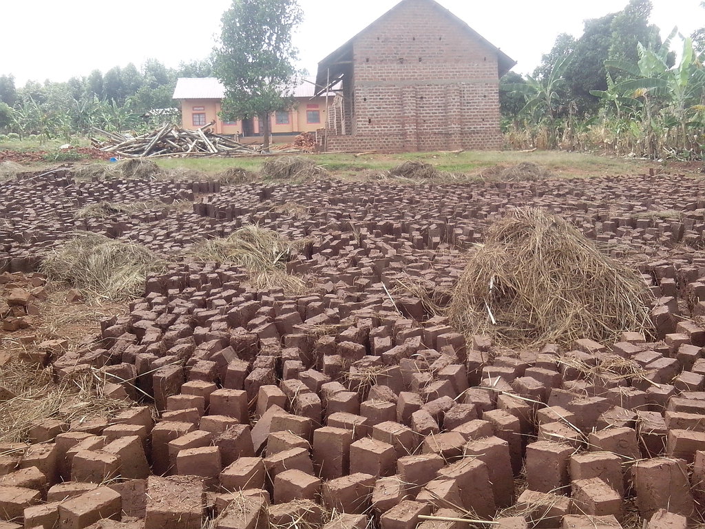 Bricks to finish the school building.