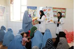 Women receiving health education