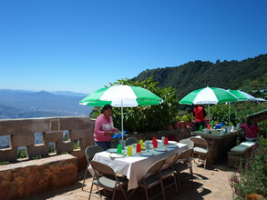Terrace views with the cafeteria services