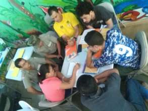 Children learning about the forest