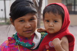 Tarahumara girl and infant