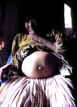 Timid pregnant Tarahumara woman
