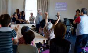 Residents participating in a community event