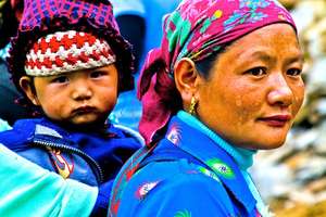 Nepalese Woman and Child