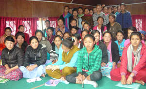 Students at the Salleri Girls Hostel