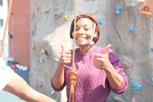 A climbing wall exercise for confidence building