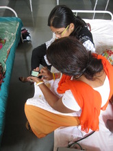 Nurse midwives using the Mobile Midwife Platform.
