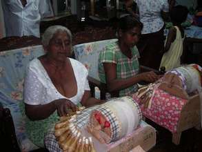 Women making lace