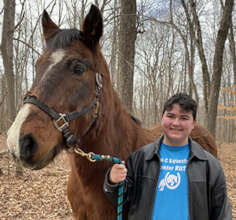 Volunteer Sophia Soto with Ritz