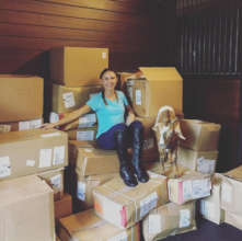 Georgina Bloomberg with Petey