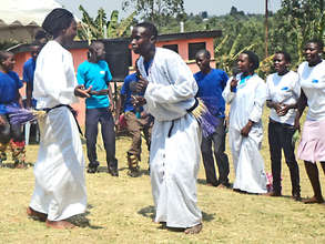 Young people celebrate the youth-friendly-corner.