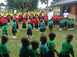 Colorful sports day parade at the SOS Kindergarten