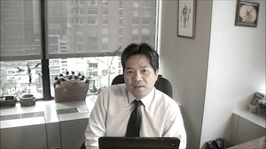 Dr. Chang recording a module