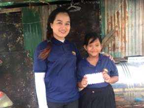 A girl received gift