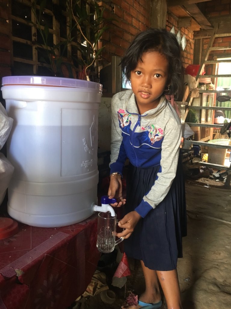 Sreyvan uses water filter offer by Sunshine