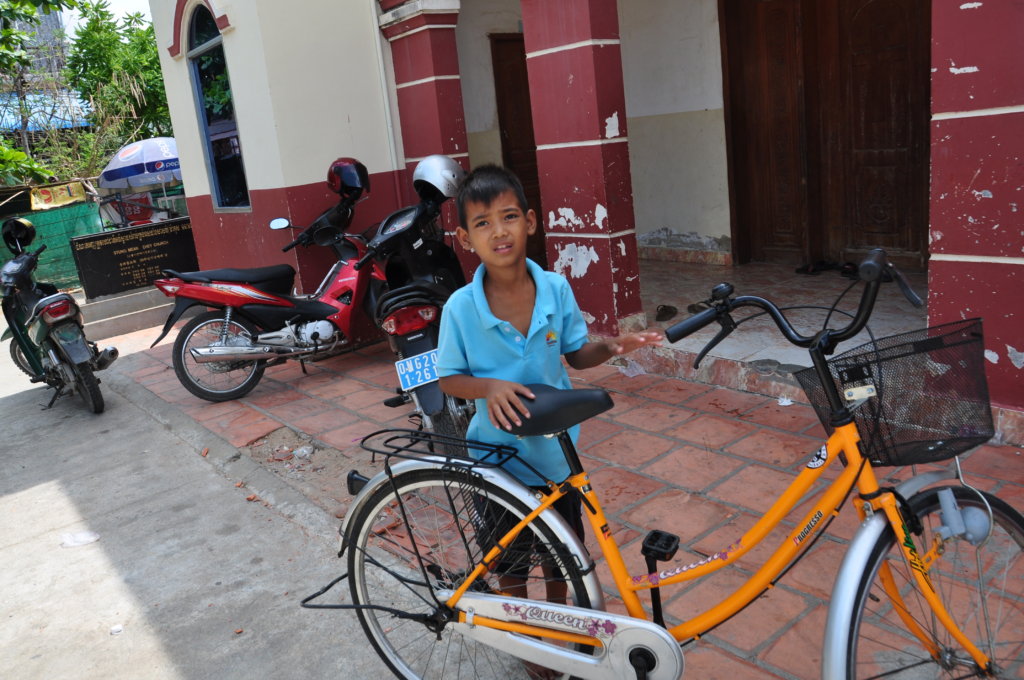 A boy with his new bike