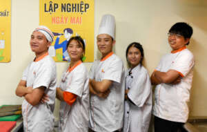 Graduates of the special cooking training class