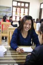 Being interviewed by REACH Training Coordinator