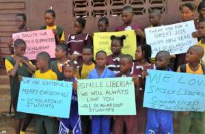 Children thank Smile Liberia