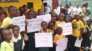 Students thank Smile Liberia
