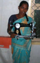 Ms.Chellamma widow receives sewing machine