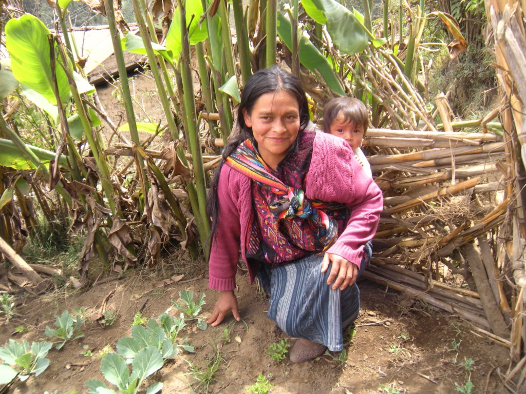 Maria with her new garden.