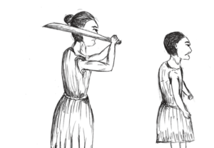 "I will behead whoever cannot cross the river."