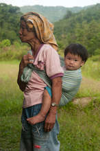 A child from Ulu Papar with her grandmother