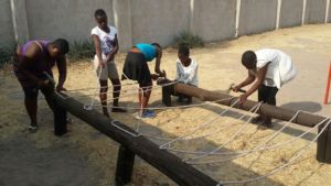 Our girls built a new obstacle unit for our course