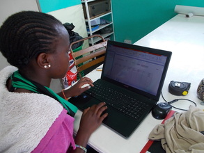 Thamani is entering health stats in our computer
