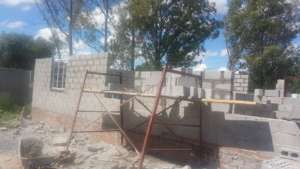 Window frames are installed