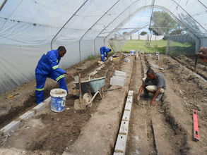 Building our raised beds for greenhouse