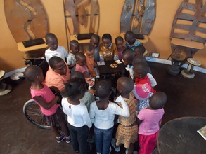 Kids are excited with the new donated laptops