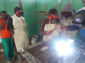 Our girls welding frame for well cap