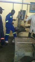 Peter learning boilermaking at training center