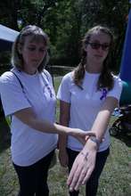 Kenna showing off her new medical ID bracelet
