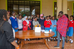 Faith (in a red sweater) during our student meetup