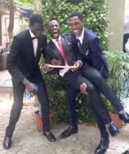 John and his friends during graduation day