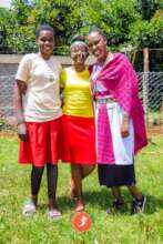 Faith (centre) with SFC girls