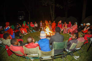 student enjoying bonfire stories