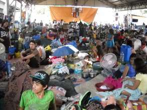 An emergency evacuation center for those affected