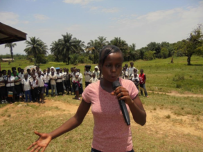 Nathalie sharing her story to her peers