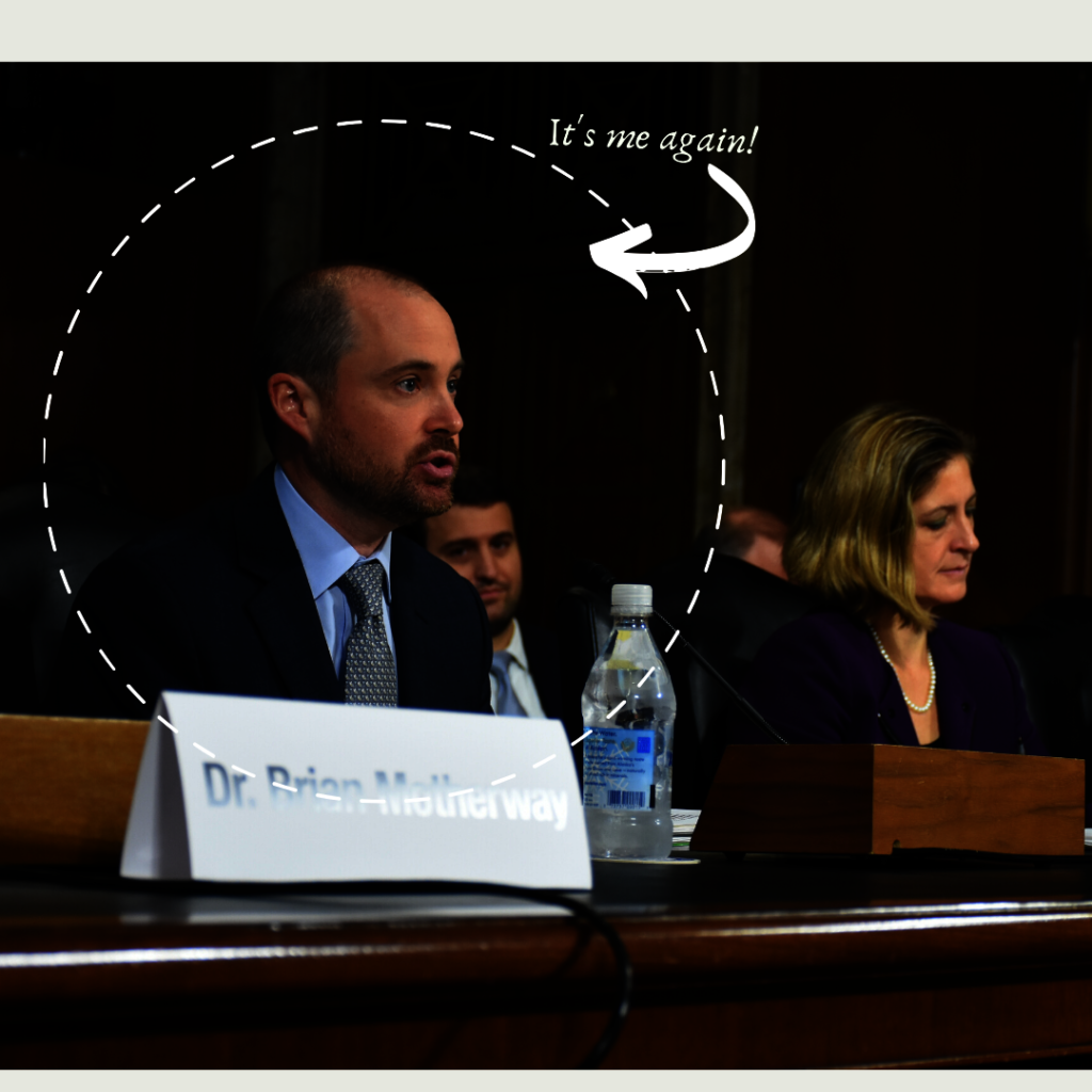 Photo of me testifying before the Senate