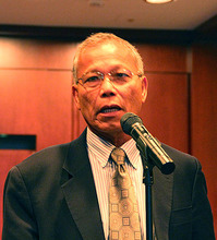 Micronesian Ambassador speaking at briefing