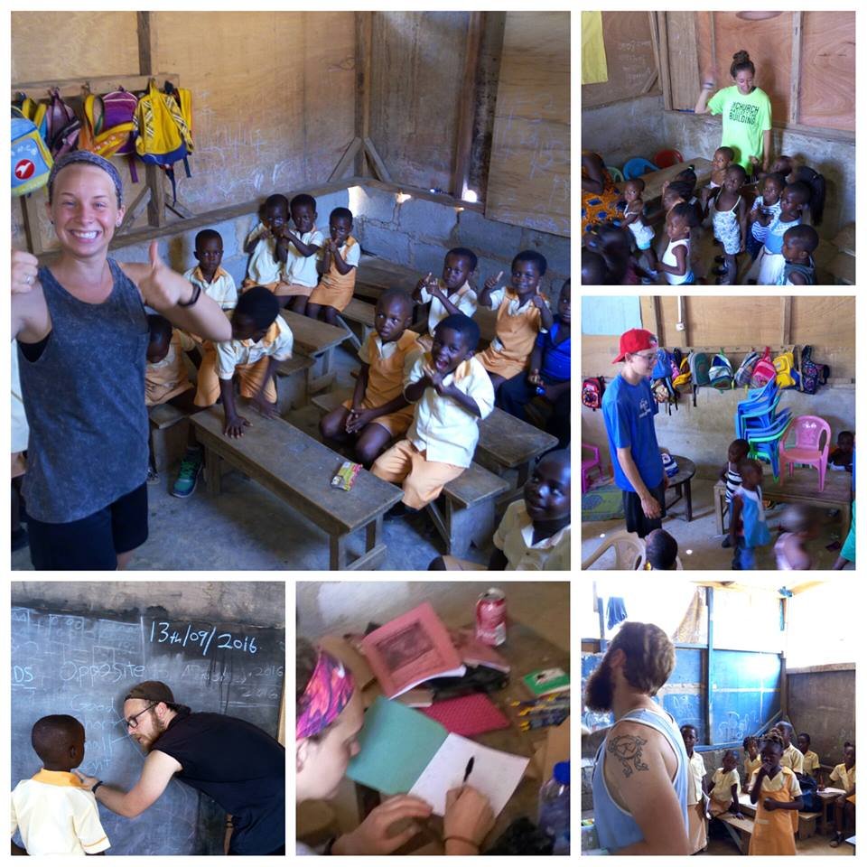 Teaching rhymes, singing songs and helping kids
