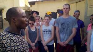 Students been tour around Amanful Community