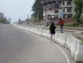 A moment of "joy" as a mother walks with her child
