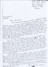 Lucia's letter of appreciation for her sponsorship
